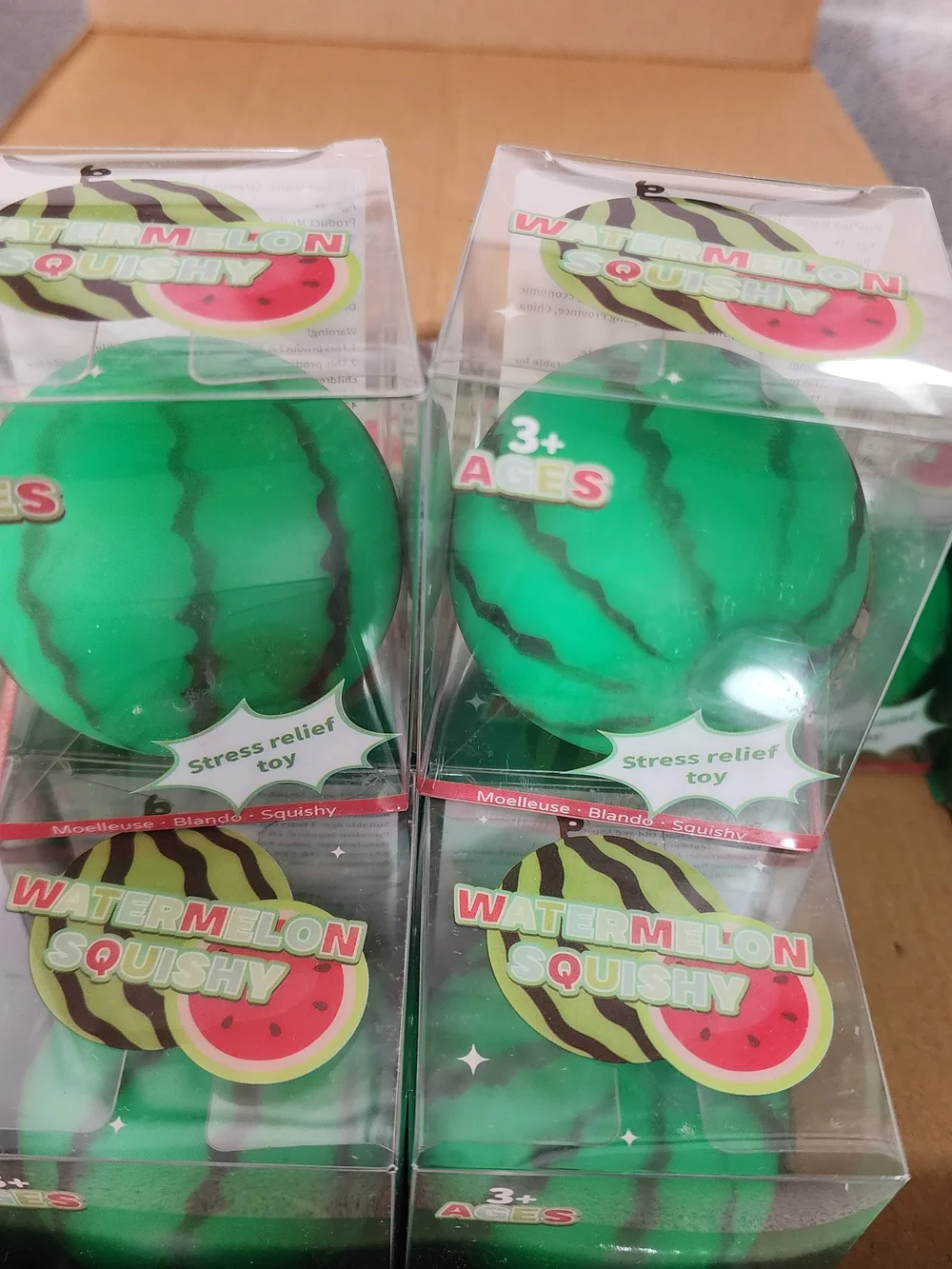 CASE OF 12  Watermelon Squishy Stress Relief Toy 
